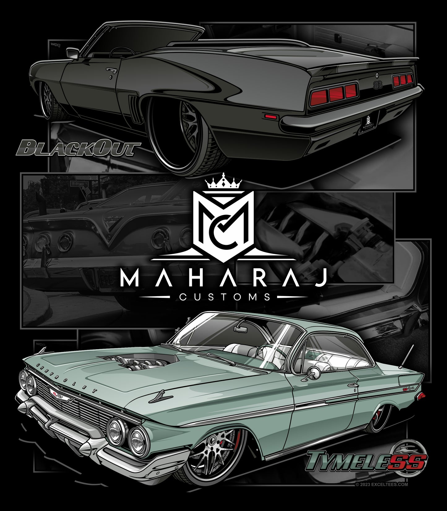 Maharaj Customs Black SEMA Show '23 Short Sleeve T-Shirt